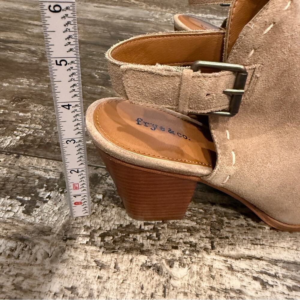 Frye Sandals Womens Size 9 Donna‎ Slingback Block Heel Ash Suede Leather NIB - Picture 8 of 16